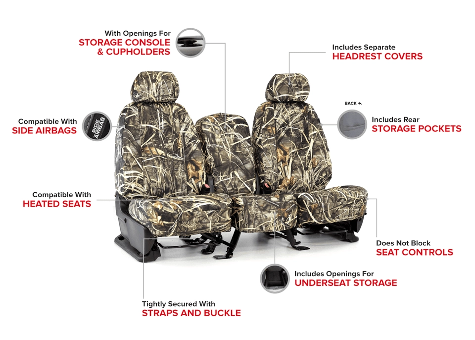 realtree camo seat covers features