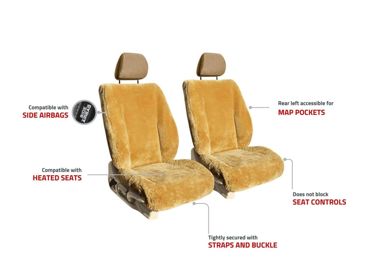 semi custom sheepskin seat cover features